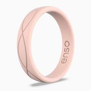 ENSO Women Infinity Ring Silicone Wedding Band Dusty Pink Sand